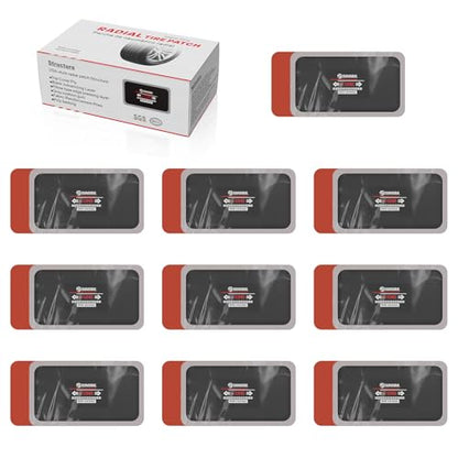 SUNSOUL 10Pcs Radial Tire Patches, 4.73" x 2.75" Heavy Duty Tire Patches - size: 4.73*2.75