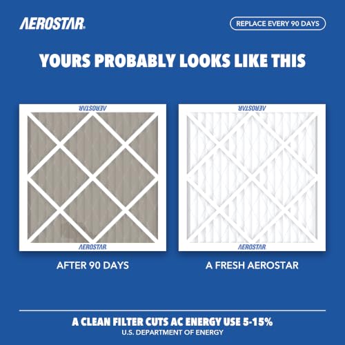 Aerostar Air Filter 20x21x1 MERV 13 AC Filter, Furnace Filter, 6 Pack