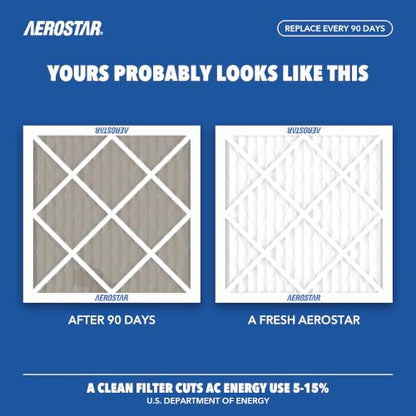 Aerostar Air Filter 20x21x1 MERV 13 AC Filter, Furnace Filter, 6 Pack
