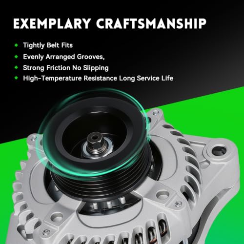 11150N Alternator 130Amp Fit for 2005-2007 Honda Odyssey, 2005-2008 Pilot, 2006 Ridgeline, 2003-2009 Acura MDX 3.5L 3.7L, 2004-2008 TL, 2005-2008 RL, Replace# 31100-RDJ-A01 AND0339, 11099 - size: 11150N