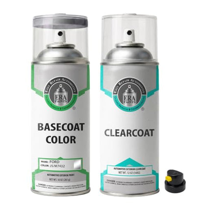 ERA Paints - JS/M7432 - Iconic Silver Metallic for FORD Exact OEM Color Match Automotive Touch Up Paint for Cars - Spray Paint with Premium Spray Nozzle - Essential Kit - Made in USA - style: Spray - Essential Kit