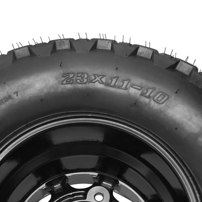 23x11-10 ATV Tire & Wheel – 10" Aluminum Alloy Rim with Knobby Lug Tread for UTV, Go Kart, Golf Cart, Utility Off-Road Vehicle, Lawn Mower, Single Tire Combo - color: 1pack 23x11-10