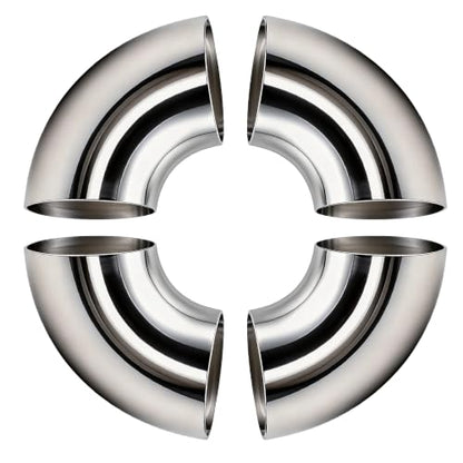 2-Pack 2.5-Inch 90-Degree Mandrel Bend Exhaust Elbow, 304 Stainless Steel, 0.047 Inch Wall Thickness, 150mm Back Arc Length, Ideal for Custom Exhaust Systems - size: 2.5 inches