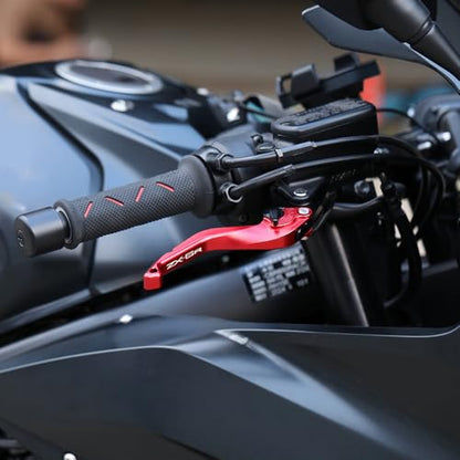 Short Brake Clutch Levers Compatible with K.awasaki Ninja ZX6R 2019 2020 2021 2022 2023 2024 2025 2026 | Front Shorter Levers Handles ZX-6R ZX 6R ZX636 Ninja636 Accessories (red) - color: Red