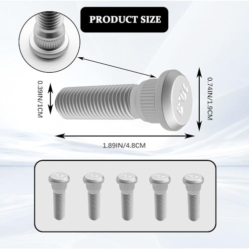 5PCS Wheel Studs, 49mm Long & M12x1.5 Steel Lug Bolts - size: 5PCS