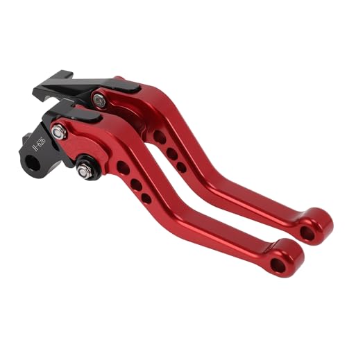 Short Brake Clutch Levers for Honda CBR600 F2 1991-2007 6 Position Adjustable Motorcycle Handlebar Brake Lever Aluminum Alloy Solid Red 1 Pair - color: Solid Red