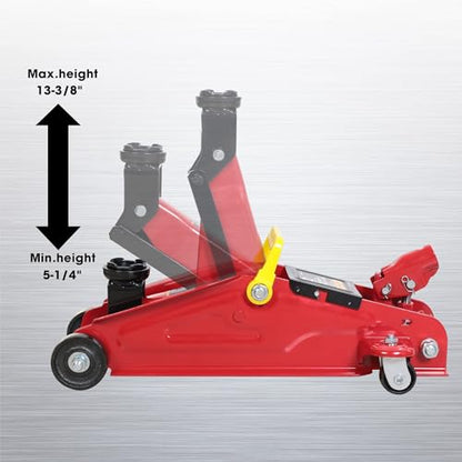 Big RED 2 Ton (4,000 lb.) Hydraulic Trolley Service Lift Jack/Portable Floor Jack with Special Slow Release and Blow Mold Carrying Storage Case - size: 2 Ton (4,000 lb) with Case