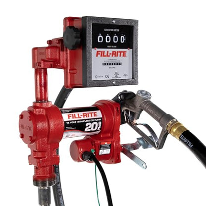 Fill-Rite FR4211HL 12V 20 GPM Fuel Transfer Pump with Standard Mechanical Meter Package, Liters | Gasoline, Diesel, Kerosene, Ethanol & Methanol Blends & Biodiesel - style: Meter (Liters) Package