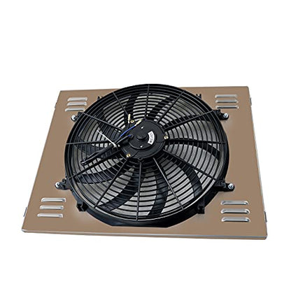 Full Aluminum Racing Cooling Radiator with Shroud Fan Compatible with 1972-1979 DODGE D/W 100 200 300 PICKUP 5.2L 5.9L