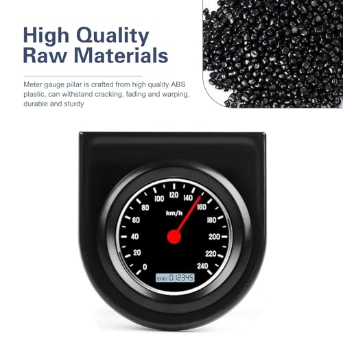 Single Gauge Mounting Panel, 52mm 2.1" Universal Single Gauge Meter Mount, Single-Hole Car Meter Bracket, Metal-Gauge Pillar Bracket, Universal Automotive Steel Under Dash Mounting Brackets
