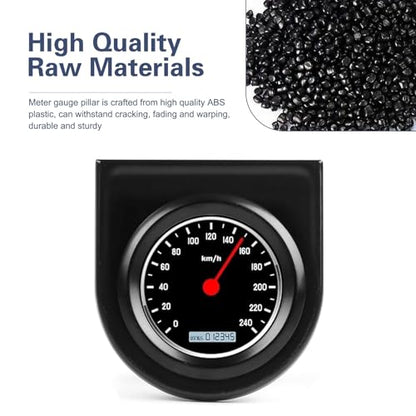 Single Gauge Mounting Panel, 52mm 2.1" Universal Single Gauge Meter Mount, Single-Hole Car Meter Bracket, Metal-Gauge Pillar Bracket, Universal Automotive Steel Under Dash Mounting Brackets