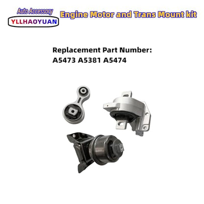 Yllhaoyuan Complete Set of 3 Motor Mounts for 2006-2009 Fusion - size: 2006-2009 Ford Fusion 2.3L 3.0 (2WD)