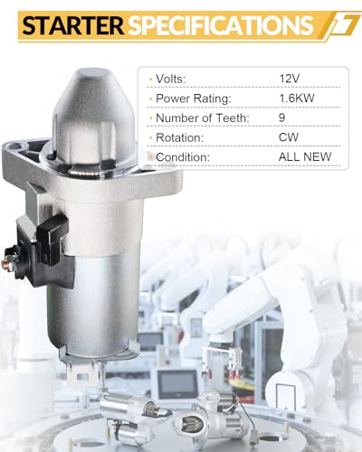 AATEE 1.6KW 9 Teeth Starter Motor Fit for:-Honda Accord 2006-2012 2.4L L4 - style: 17960N