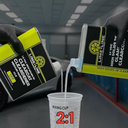 LiME LiNE 2K High Solids Gloss Clearcoat Kit - 2:1 Mix Ratio - UV Resistant Automotive Clear Coat - High Build Glamour Finish (C. 2 Gallon Kit) - color: C. 2 Gallon Kit