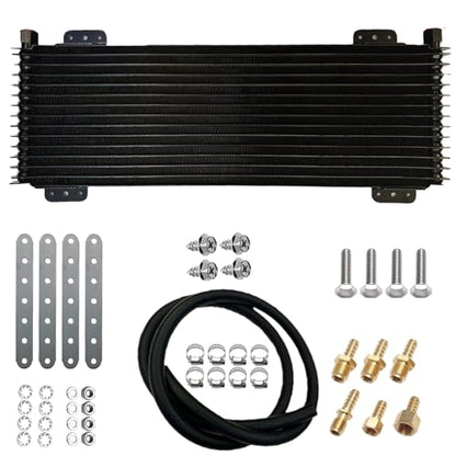 Low Pressure Drop Transmission Oil Cooler 40k Transmission Oil Cool Compatible For Heavy Duty 40,000 GVW Max Low Mounting Hardware Towing Applications and Advanced Cooling Protection LPD47391 - size: black