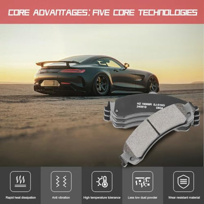 Ceramic Rear Rear Brake Pads Kit for GMC Sierra 1500 2001-2006 - size: D834
