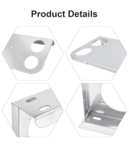 Tail Light Panel Stainless Steel Chrome Finish with Four 4.51" Round Light Cutouts(4 Holes), Rear Center Light Panel for Semi Truck Trailers - style: 4x4.51" Round Holes