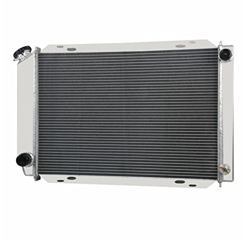 62MM 4 Row Core All Aluminum Radiator compatible with 1979-1993 Ford Mustang Mercury Cougar L4 V8 M/T - size: 4 Row Radiator+CNC 1.3Bar Cap(MT)