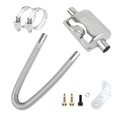 25mm/0.98" Diesel Heater Exhaust Pipe with Silencer Muffler,Stainless Steel Pipe for Car Modified Intake & Exhaust System,Universal Car Accessories Diesel Heater Hose Kit
