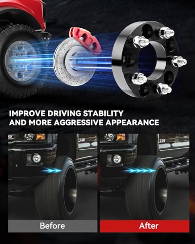 YIZBAP 1.25in 5x4.5 to 5x100 Wheel Adapters for Impreza Wheels on RAV4 - size: 5x4.5 to 5x100