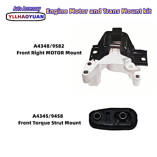 Yllhaoyuan Complete Engine Mount Set of 4 Compatible with - size: 2007-2012 Nissan sentra 2.0L