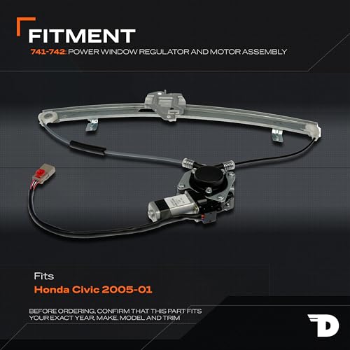 Dorman 741-742 Front Driver Side Power Window Regulator and Motor Assembly Compatible with Select Honda Models - style: Driver Side (LH)