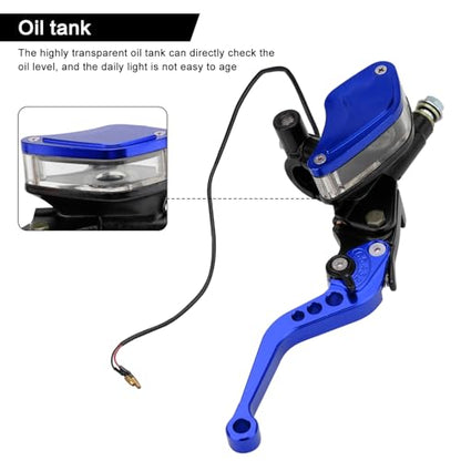 7/8" 22mm Motorcycle Brake Clutch Pump Lever, Blue - color: Blue