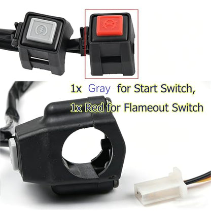 2 Pack Motorcycle Engine Stop Start Kill Switch Button Universal Red Green Dual Control Mini Bike Kill Switch Motorbike Kill Stop Switch Dirt Bike ON Off Switches for ATV Dirt Pit Bike Scooter