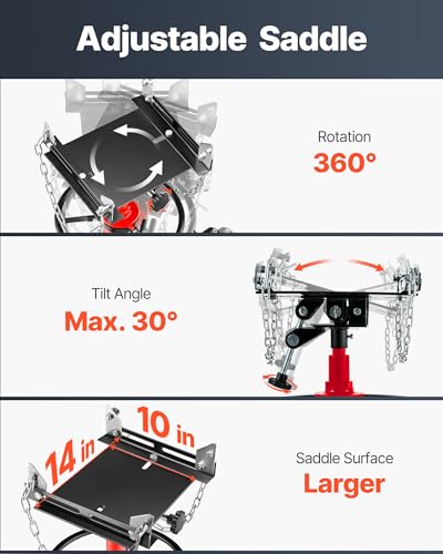 VEVOR 1/2Ton/1100lbs Capacity Hydraulic Transmission Jack, Car & Truck Compatible, 33.5-67 Inch Lift Range, 2-Stage Jack Stand with Foot Pedal, 360 Swivel Wheel, Red - style: Transmission Jack 1100lbs