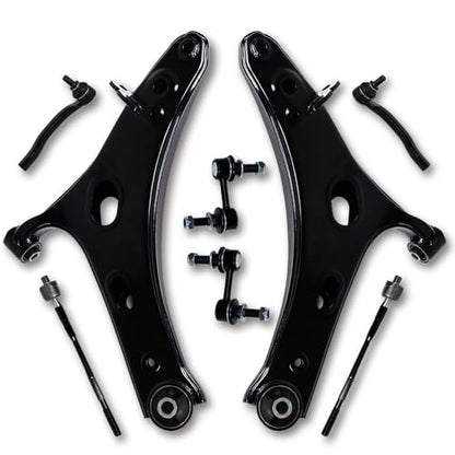 8Pcs Front Lower Control Arm Tie Rod Sway Bar Link Ball Joint Kit Compatible with 2014-2018 Subaru Forester, Front Suspension Replaces K622856 K622857 K750084 EV800982 ES3712 - size: 8Pcs Front Control Arm Suspension Kit