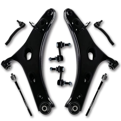 8Pcs Front Lower Control Arm Tie Rod Sway Bar Link Ball Joint Kit Compatible with 2014-2018 Subaru Forester, Front Suspension Replaces K622856 K622857 K750084 EV800982 ES3712 - size: 8Pcs Front Control Arm Suspension Kit
