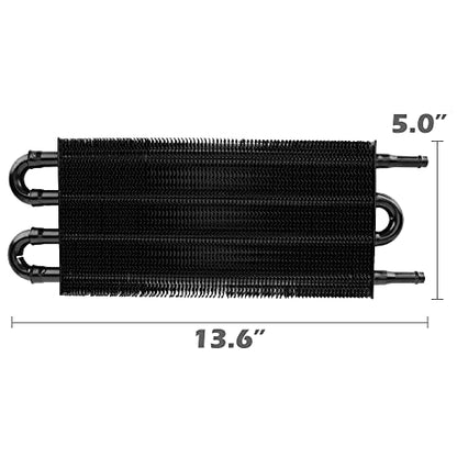 G-PLUS 4 Row AN6 Universal Aluminum Remote Transmission Oil Cooler/Auto-Manual Radiator Converter Black - color: Black/4 Row, size: Separation Style