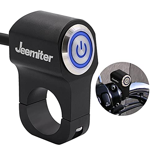 Universal 7/8" Motorcycle Handlebar Switch with Blue LED - 12V 10A CNC Aluminum Upgrade for Fog Lights, Headlight & Horn - color: Blue LED for 7/8inch