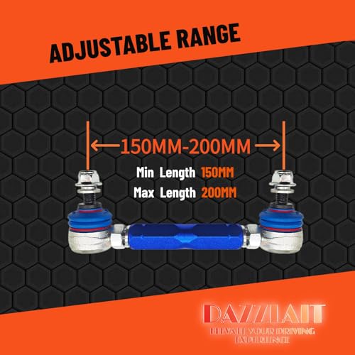 150mm-200mm Universal Adjustable Sway Bar End Links | M10 Stud with 12 mm Spacer Washer | Adjustable Sway Bar Links - size: 150MM-200MM