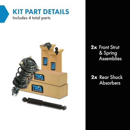 TRQ Front and Rear Complete Strut Assembly & Shock Absorber Kit Complete - style: SKA64127