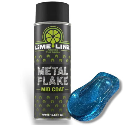 LiME LiNE Sky Blue Metal Flake Midcoat Automotive Grade Sparkle Spray Paint - No Equipment Needed - Finish with 2K Clearcoat - color: Sky Blue