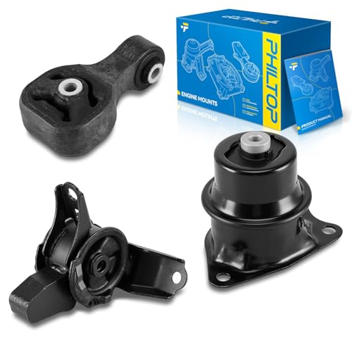 PHILTOP Set of 3 Engine Mounts for 2009-2013 Honda Fit 1.5L AT(Hydraulic) - size: for 2009-2012 Honda Fit