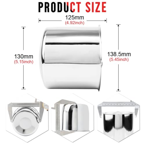 RTrhinoTuning 4PCS 5.15" 130mm Push Through Center Caps Wheel Hub Caps for Truck Trailer Wheel Rim Center Bore, 5.15" Hub, 4.92" Tall Hubcap Chrome - color: Chrome, size: 5.15" Center Hole, 4.92" Height