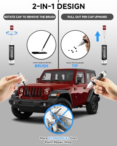 PRV/NRV Velvet Red Pearl Touch Up Paint Compatible with JeepExact Match 2 in 1 Touch up Paint for Chips and Nicks Repair - color: Velvet Red Pearl(PRV/NRV) Compatible with Cherokee/Compass/Grand-Cherokee/Grand-Wagoneer/Wagoneer