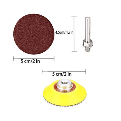 100 Pieces 2 Inch Sanding Discs, 80-3000 Grit Sandpaper