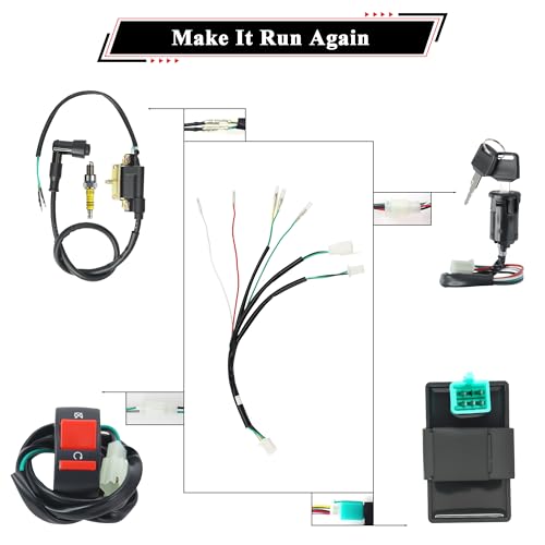 Rebuild Kick Start Dirt Pit Bike Wire Harness Wiring Loom Kit - color: Yellow A7TC Spark Plug