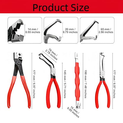 6-Pcs Electrical Disconnect Pliers Set for Cars, Auto Connector Tool