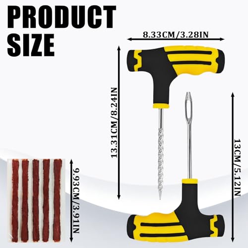 45PCS Tire Plug Kit Car Emergency Flat Tire Repair Tool Set Drill Rubber Repair Screws Tires Plug Tubeless Puncture Fix Kits Professional Tools for Cars Motorcycles ATV UTV Trucks Roadside Kit - size: 45PCS