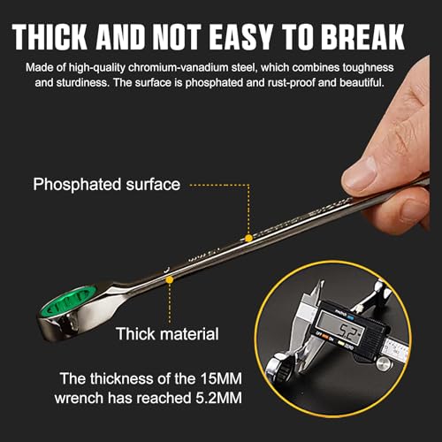 GRENPRO 23PCS Ratcheting Wrench Set SAE Metric Combination Mechanic Tools - style: 23PCS Ratcheting Wrench Set Metric&SAE With Color Ring (Ni)