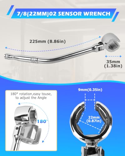 DAYUAN 21Pcs Oxygen Sensor Socket Set, Oil Pressure Sending Unit Socket Set - size: 21Pcs-Blue