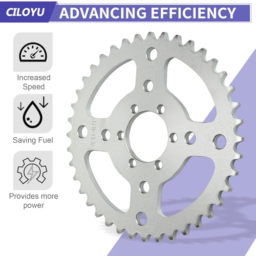 Modified Mini Bike 420 Chain with 40 Tooth Sprocket Kit 40mm Bore - color: Silver