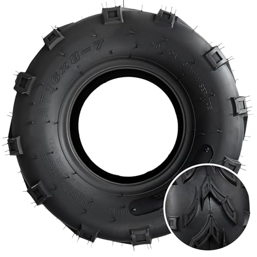 PROPARTS 16x8-7 ATV Tires 16x8x7 Go-Kart Mini Bike Tires 16x8.00-7 UTV Off-Road Tire, 4Ply Tubeless, Set of 2 - size: 16x8-7