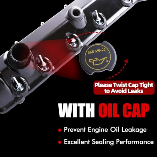 MITZONE Aluminum Engine Valve Cover Set Compatible with 1997-2004 Ford E-150 E-250 E-350 Expedition 5.4L V8 SOHC - size: Right Side & Left Side