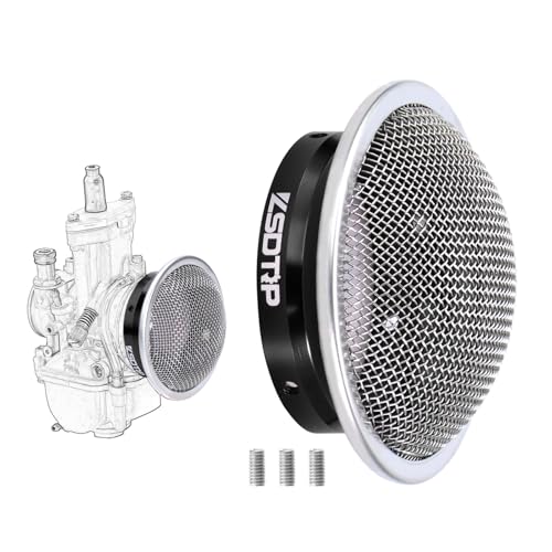 Carburetor 50mm Air Filter Clean Velocity Stack CNC Aluminium Alloy with SUS304 Mesh For PWK 21-30mm PE28-30mm Carb(Titanium,50mm-H20) - color: Titanium, size: 50mm