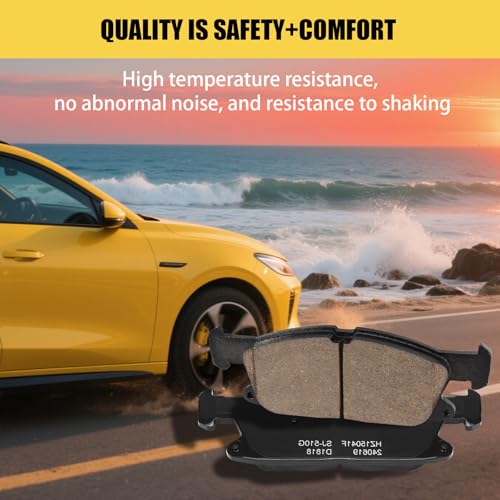 D1818 Front Ceramic Brake Pads Kit Fit For Ford Edge 2015-2021, For Lincoln MKX 2016-2018, For Lincoln Nautilus 2019-2021 - style: HZ1818